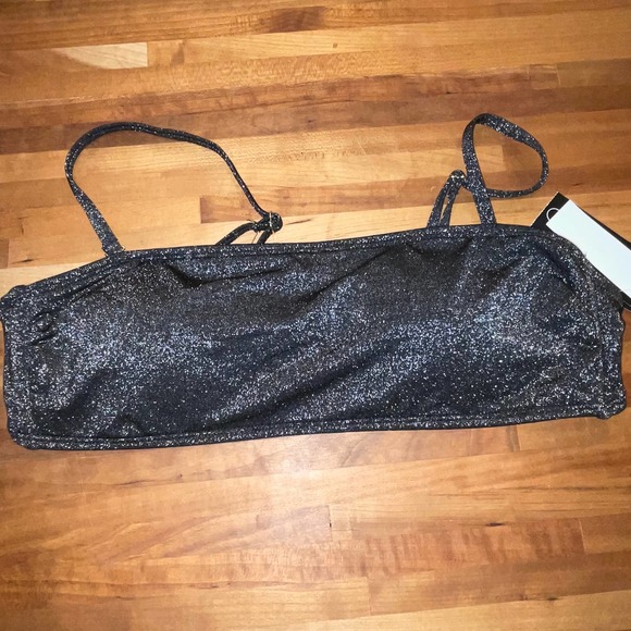 CALIFORNIA WAVES Juniors' Metallic Shine 3pc bikini set black/purple large - Picture 5 of 12